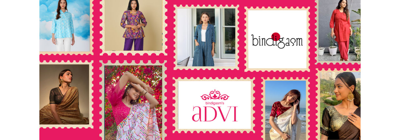 Advi Stretchable Blouse and Bindigasm Fusion Wear